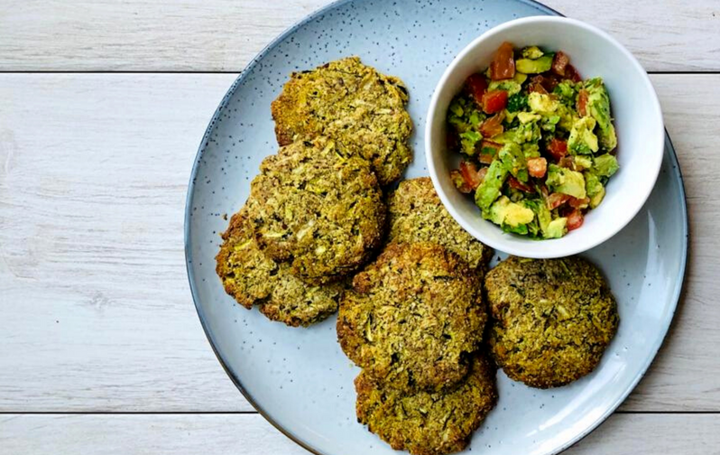 Baked courgette fritters