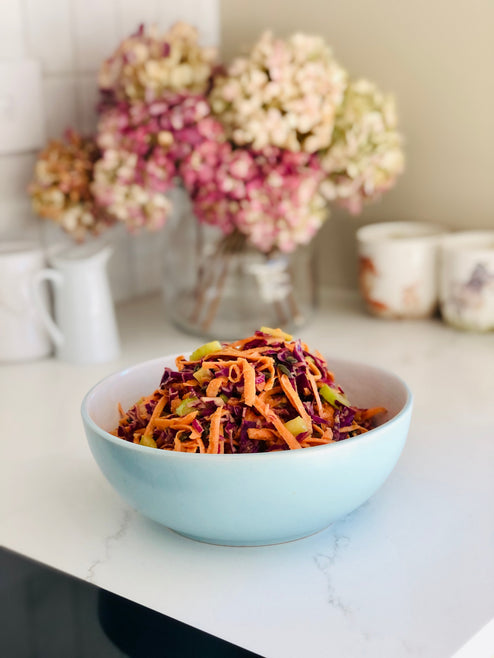 Coleslaw with an Asian Inspired Dressing