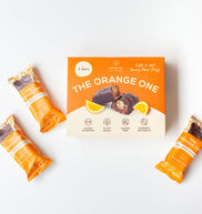 The Orange One brownie bars with packaging. 3 pack